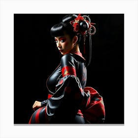 Geisha Dark Room Portrait Canvas Print