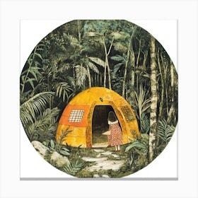 Tent In The Jungle Canvas Print