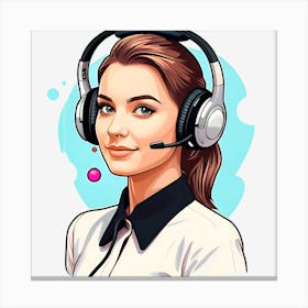 Call Center Girl 1 Canvas Print