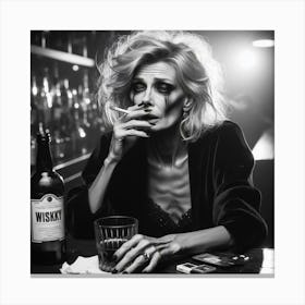 Woman In A Bar Canvas Print