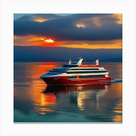 Sunset Cruise Ship 35 Canvas Print
