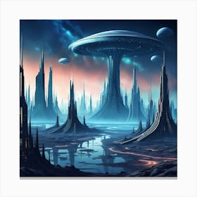 Starry Extraterrestrial Metropolis Canvas Print