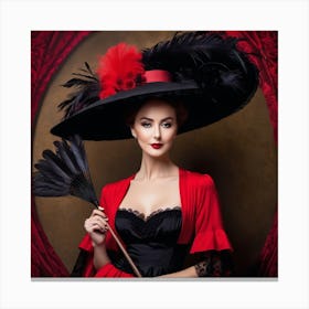 Victorian Woman With Hat Canvas Print