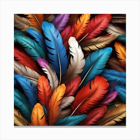 Colorful Feathers Seamless Pattern New Designs 2024 Canvas Print