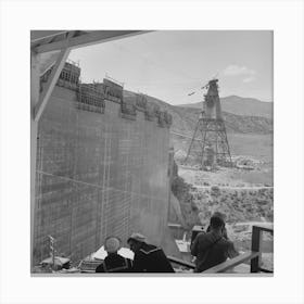 Untitled Photo, Possibly Related To Shasta Dam, Shasta County, California,Sailors Watching Construction Work On Canvas Print