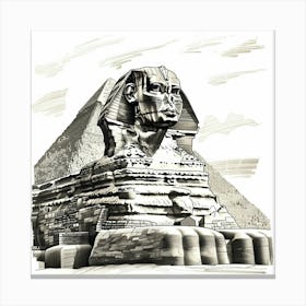 A Sphinx In Giza Hand Drawn Sketch Illustration 1719991311 3 Canvas Print