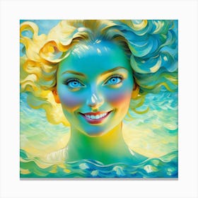 Woman In The Ocean fgh Canvas Print