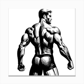 Back Of A Bodybuilder Canvas Print