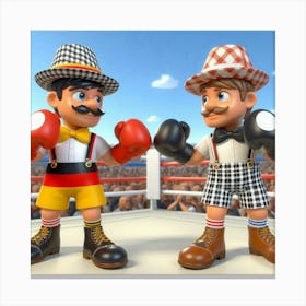 Two Boxers In A Boxing Ring 2 Canvas Print