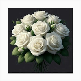 Bouquet Of White Roses 5 Canvas Print