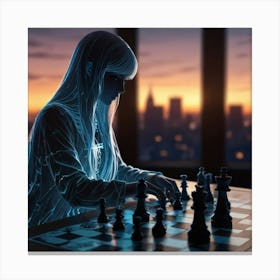 Ghost Chess Game Canvas Print