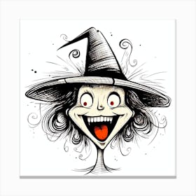 Witch In A Hat Canvas Print