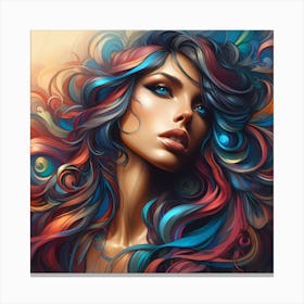 Colorful Hair Canvas Print