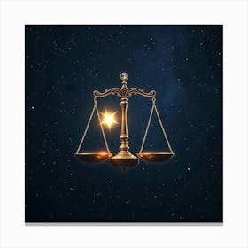 Justice Scales With Star 1 Canvas Print