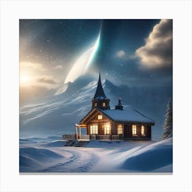 Church In The Snow Canvas Print