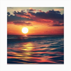 Sunset Over The Ocean 12 Canvas Print