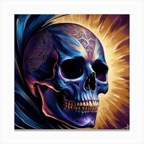 A Breathtaking, High Resolution Illustration Of A Stylized Skull, Masterfully Rendered In Vibrant, Abstract Art, Featuring Bold, Expressive Brushstrokes And Intricate Textures (4) Canvas Print