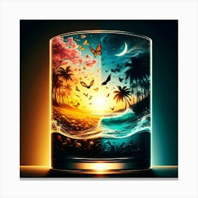 Sunset In A Glass Canvas Print