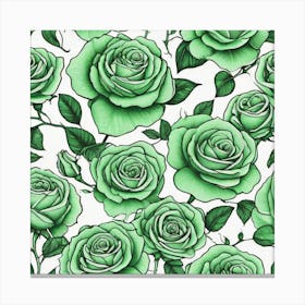 Green Roses 9 Canvas Print