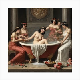 Cleopatra Bathes In A Bath Of Milk Canvas Print