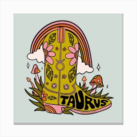 Taurus Cowboy Boot Canvas Print