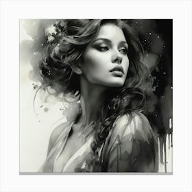 Black And White Painting Canvas Print