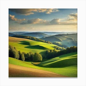 Landscape At Sunset 1 Canvas Print