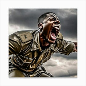 Soldier Shouts Canvas Print