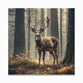 Deer In The Forest 200 Canvas Print