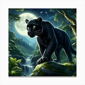 A Black Leopard 2 Canvas Print