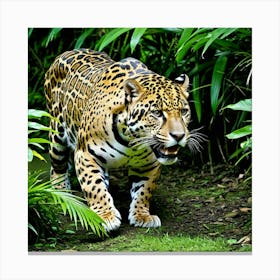 Jaguar Wildcat Feline Predator Carnivore Big Cat Spotted Wildlife Rainforest Stealthy Powe (6) Canvas Print