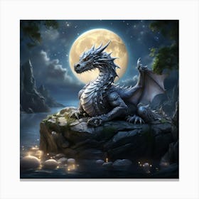 Dragon In The Moonlight 3 Canvas Print