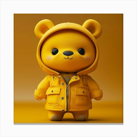 Teddy Bear In Raincoat Canvas Print