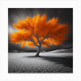 Tree In The Desert Canvas Print