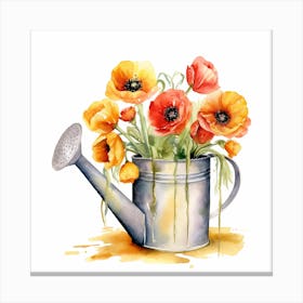 Marion Metal Watering Can With Iceland Poppies Watercolor White A4d0f81b 441e 45f9 869a Fbf2cf05de1d Canvas Print