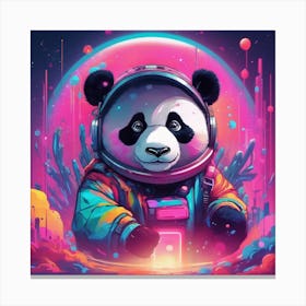 Panda In Space Canvas Print