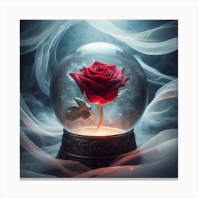 Beauty And The Beast Snow Globe Canvas Print