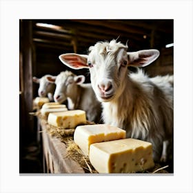 Goats On A Farm Canvas Print