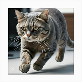 Cat Running Canvas Print