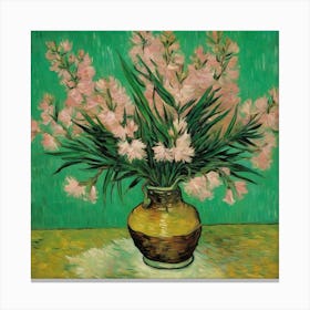 Pink Flowers In A Vase Canvas Print