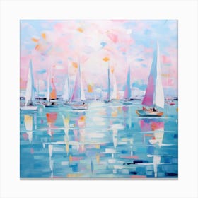 Sailboats At Sunset 1 Canvas Print