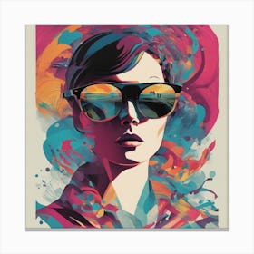 New Poster For Ray Ban Speed, In The Style Of Psychedelic Figuration, Eiko Ojala, Ian Davenport, Sci (11) 1 Canvas Print