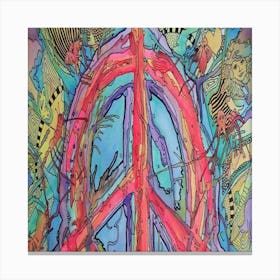 Artistic Psychedelic Hippie Peace Sign Trippy Canvas Print