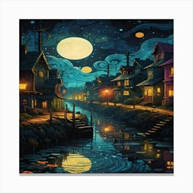 Night In The Town 1 Canvas Print