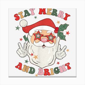 Merry And Bright Retro Christmas Santa Group Family Matching Canvas Print