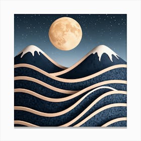 Moon And Waves 51 Canvas Print