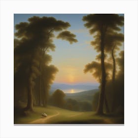'Sunset In The Woods' Canvas Print