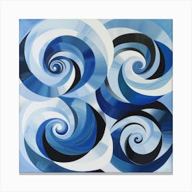 Blue Spirals Canvas Print