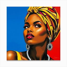 African Woman In Turban 1 Canvas Print