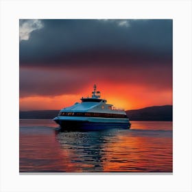 Sunset On A Ferry 27 Canvas Print